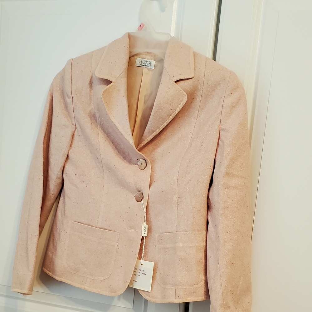 NWT-MAGIL BUTTON'S UP YOUTH GIRLS PEACHY PINK BLAZER JACKET- ITALY10- - Picture 7 of 15